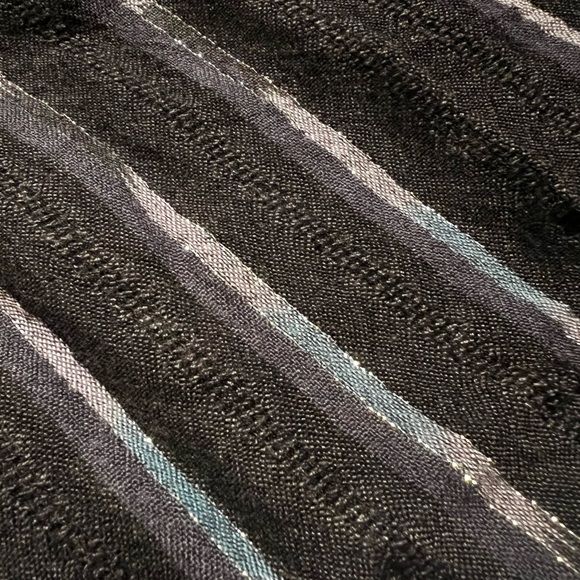 Metallic Blue/Silver Square Tassel Scarf - Picture 3 of 3